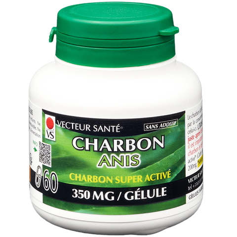 Activated charcoal+anise-60 capsules-Health vector