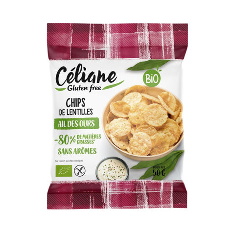 Organic lentil chips with Wild Garlic-50g-Céliane