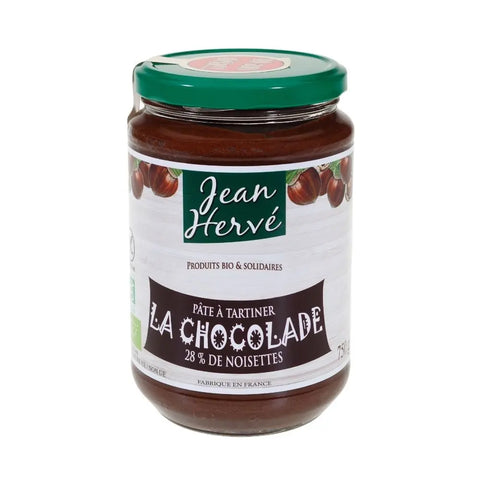 Organic Crunchy chocolate spread-350g-Jean Hervé