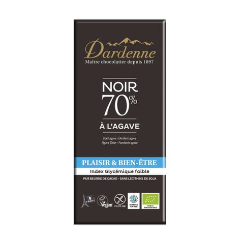 Chocolat Noir 70% à l'Agave-Plaisir & Bien-Être-Dardenne (100g)