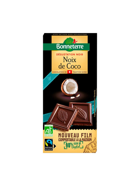 Organic Coconut Dark Chocolate-90g-Bonneterre