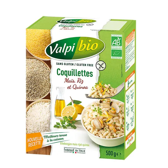 Coquillettes sans gluten-Maïs Riz et Quinoa-500g-ValpiBio