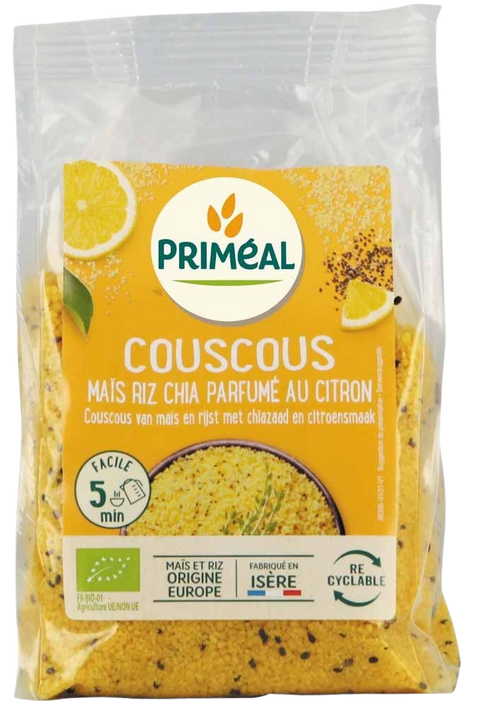 Organic Couscous Corn, Rice, Chia Lemon-300g-Priméal