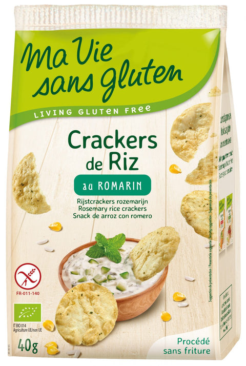 Galletas de arroz ecológicas con romero-40g-Mi vida sin gluten