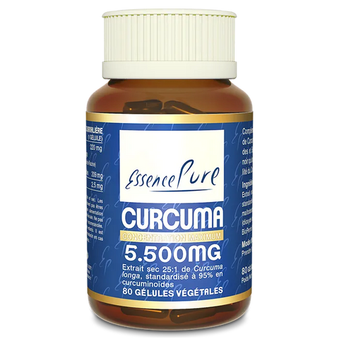 Curcuma 5.500 mg-80 gélules végétales-Essence Pure