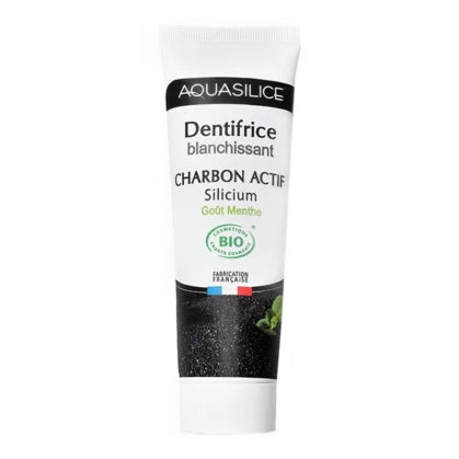 Charcoal/mint whitening toothpaste-75ml-Aquasilica