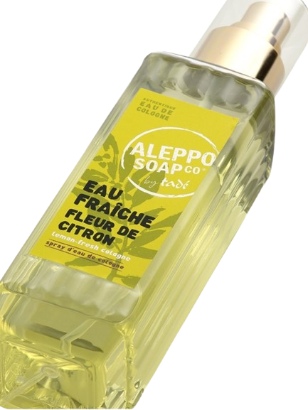 Flacon Eau Fraîche Fleur de Citron Bio 100 ml Tade, eau de cologne naturelle tonifiante et apaisante.

