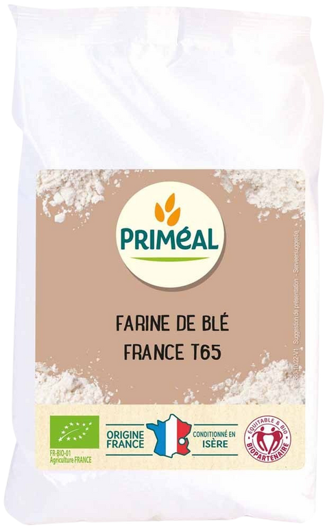 Harina de trigo ligera tipo Francia 65-1kg-Priméal