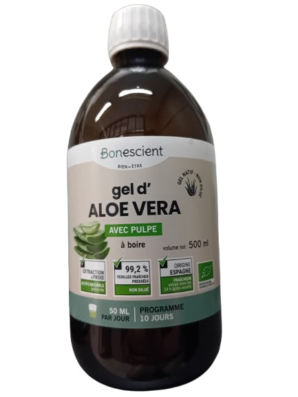 Gel d'Aloé Vera Bio à Boire 500ml – Bonescient
