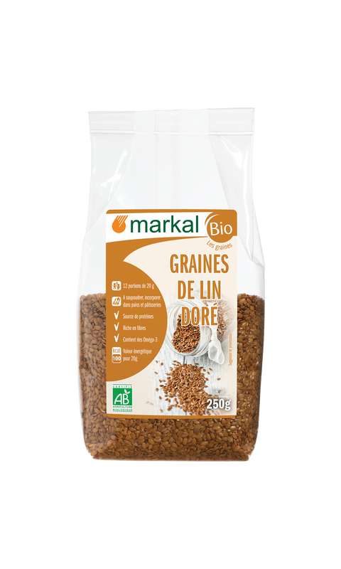 Organic Golden Flax Seeds-250g-Markal
