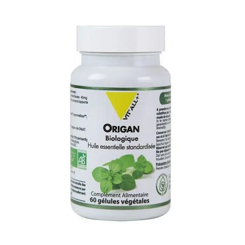 Huile d'Origan Bio 45mg-60 gélules-Vit'all+