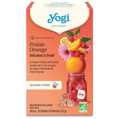 Infusion à Froid Fraise Orange 15 sachets-Yogi Tea