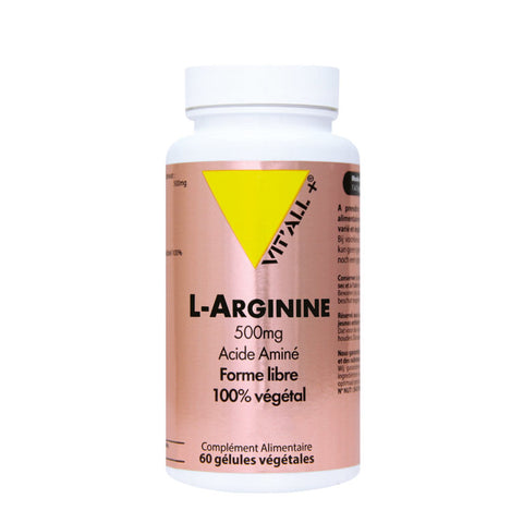 L-Arginine-500mg-60 gélules végétales-Vit'all+