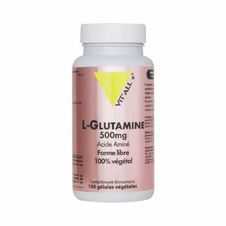 L-Glutamine 100% végétal-500mg-100gélules-Vit'All+