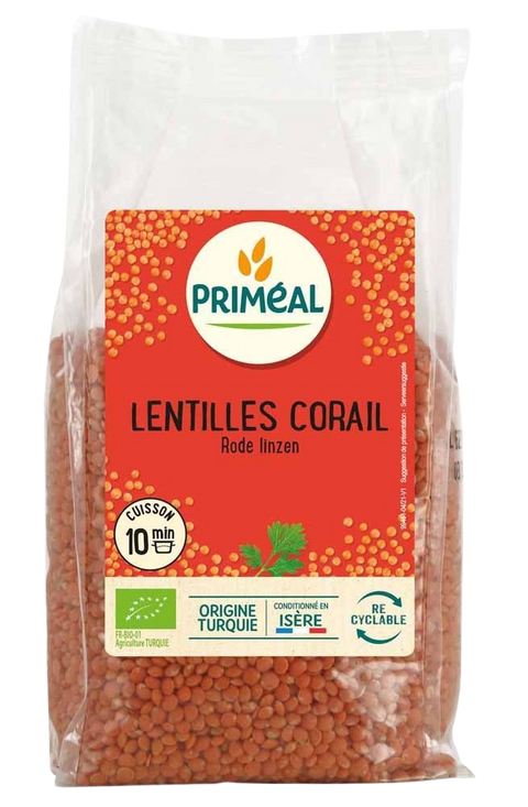 Organic Coral Lentils-500g-Priméal