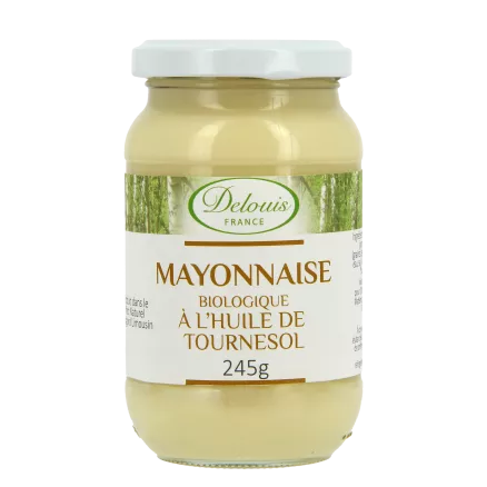 Organic Mayonnaise with Sunflower Oil-245g-Delouis