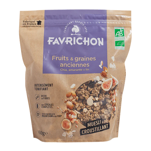 Muesli croustillant fruits et graines anciennes-450g-Favrichon
