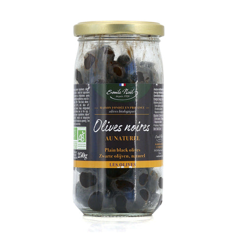 Natural organic black olives-250g-Emile Noël