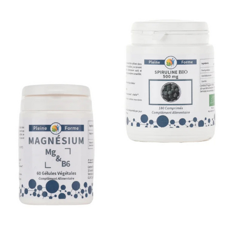 Magnésium et Spiruline-Pack Énergie et Vitalité-2 Mois