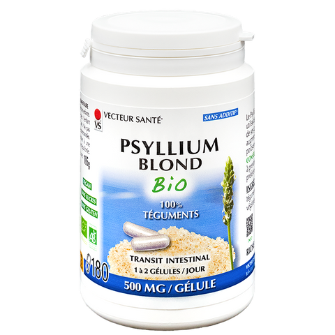 Organic blond psyllium-180 capsules-Health vector