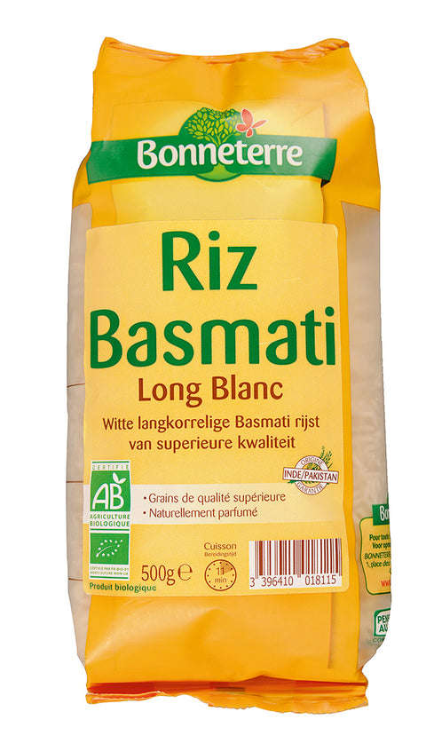 Organic Basmati long white rice-500g-Bonneterre