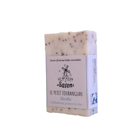 Savon exfoliant Menthe graines de Chia-100g-Le Moulin à savon