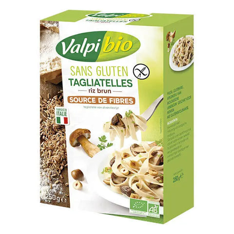 Tagliatelle sin gluten y arroz integral ecológico-250g-Valpi Bio