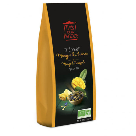 Organic Mango Pineapple Green Tea-100g-Thés de la Pagode