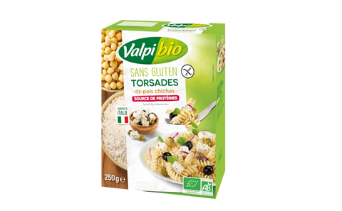 Gluten-free and organic twists-Rice and chickpeas-250g-Valpi Bio