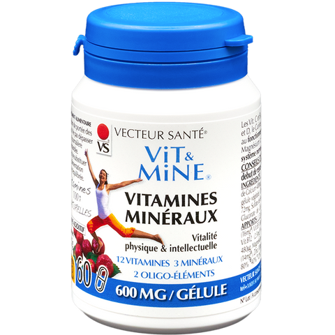 Vit&amp;Mine vitamins minerals-60 capsules-Health vector