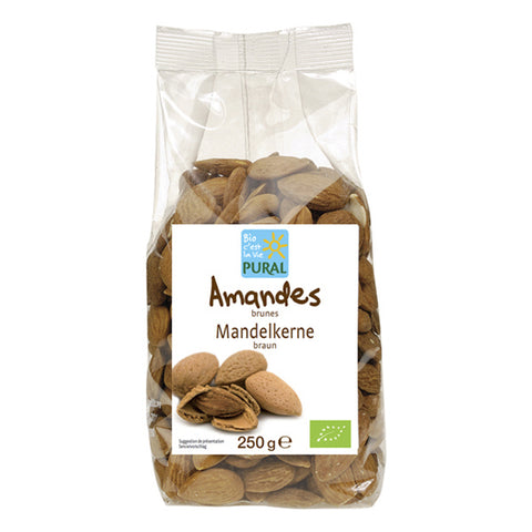 Organic brown almonds-250g-Pural