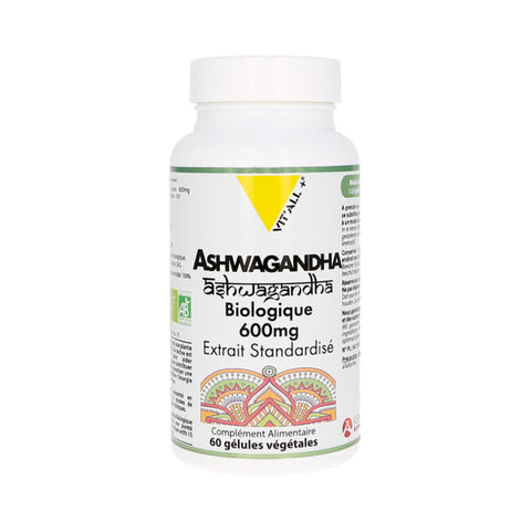 Ashwagandha 600mg Organic-60 vegetable capsules-Vit'all+