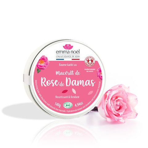 Baume karité au macérât de rose de Damas bio-140g-Emma Noël