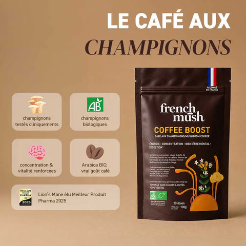 Coffee Boost Bio 100g French Mush | Café + 5 champignons
