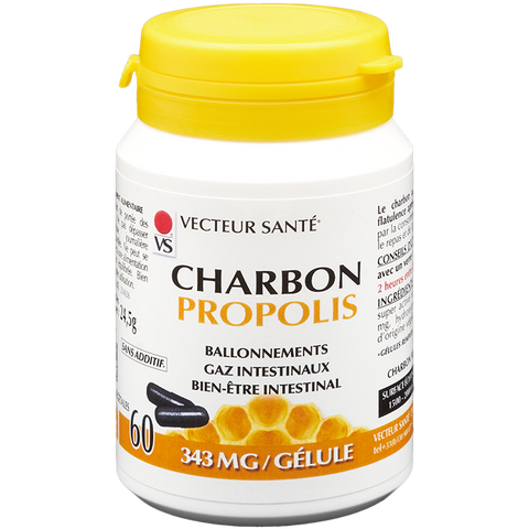 Charbon activ propolis-60 gélules-Vecteur santé