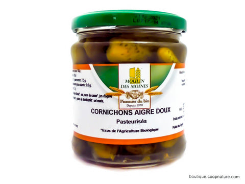Sweet and sour gherkins Organic-37cl-Moulin des Moines