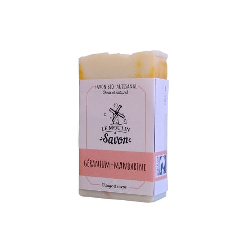 savon solide Géranium Mandarine-100g-Le Moulin à savon