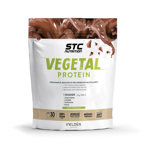 Développez votre masse musculaire et augmentez votre apport quotidien en protéines avec le Vegetal Protein Chocolat 750g de STC Nutrition