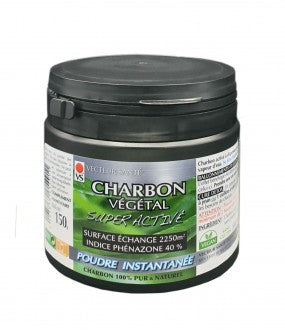 Charbon végétal super activé en poudre-150g-Vecteur santé