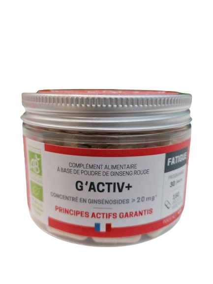 G'Activ+ raíz de Ginseng rojo - 120 cápsulas - Jardines de Occitanie