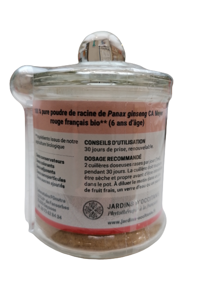 G'Activ+ racine de Ginseng rouge en poudre-30g-Jardins d'Occitanie