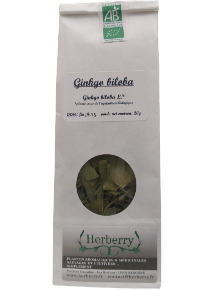 Organic Ginkgo Biloba for herbal teas-25g-Herberry