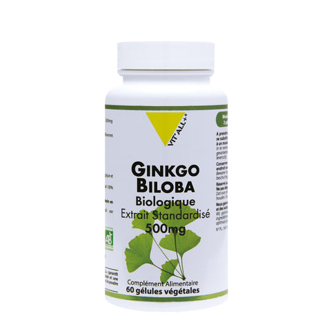 Ginkgo Biloba Bio - 500 mg - 60 cápsulas - Vit'all+