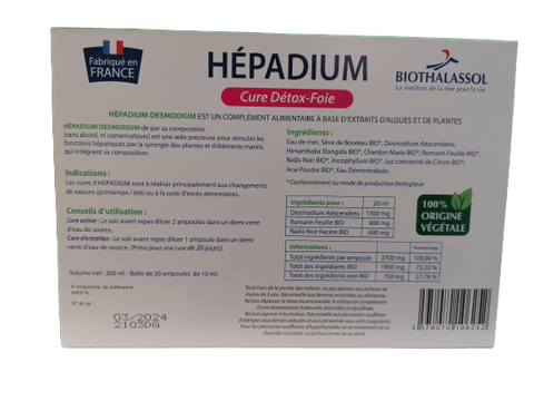 Hépadium-20 ampoules-Biothalassol