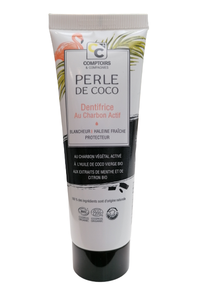 Coconut pearl organic activated charcoal toothpaste-75ml-Comptoirs et Compagnies