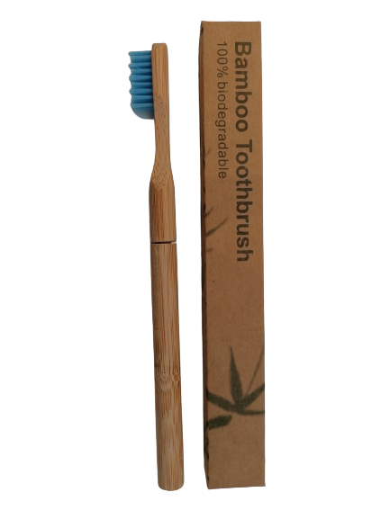 Cepillo de dientes de bambú ecológico con cabezal recargable y forma completa