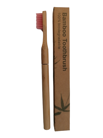 Cepillo de dientes de bambú ecológico con cabezal recargable y forma completa