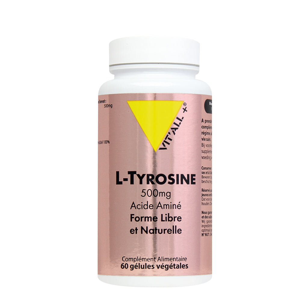 L-Tyrosine 500 mg - 60 gélules-Vit'all+ - [shop_name1. Phytospagyrie N°15  Stimulant physique et mental -300ml-Vecteur energy]