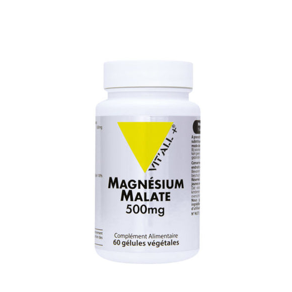 Magnésium Malate-500mg-60 gélules végétales-Vit'all+