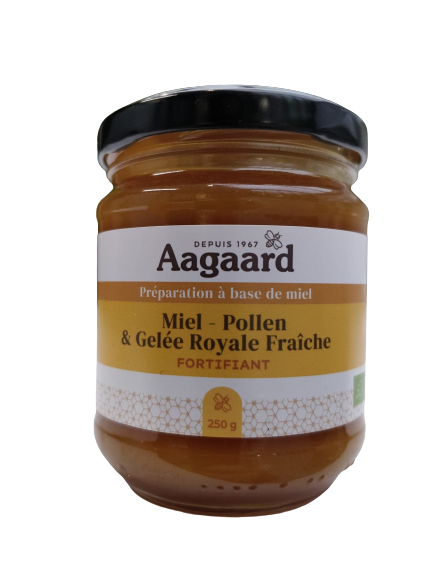 Honey, pollen and fresh royal jelly Bio-250G-Aagaard